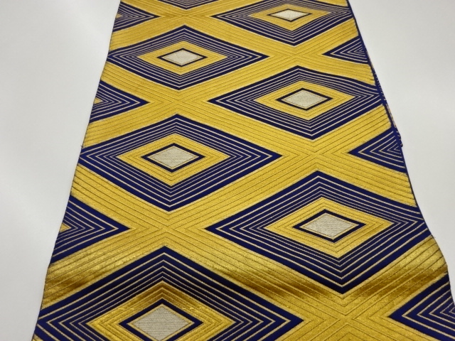6689744: JAPANESE KIMONO / VINTAGE FUKURO OBI / WOVEN RHOMBUS